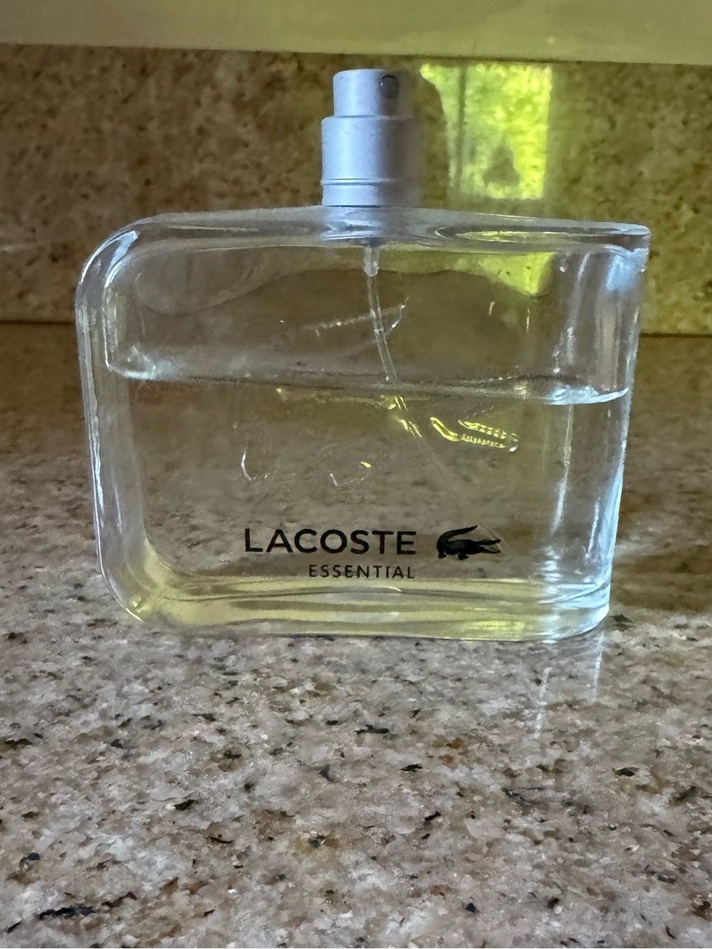Lacoste Essential Women's Fragrance Bottle - Clear with Silver Atomizer